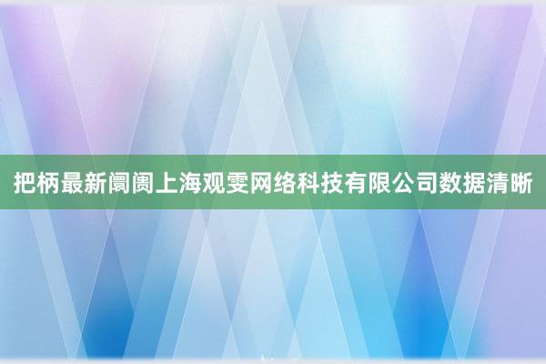 把柄最新阛阓上海观雯网络科技有限公司数据清晰