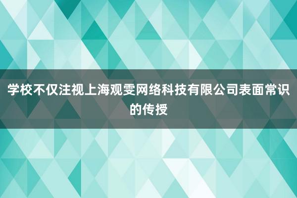 学校不仅注视上海观雯网络科技有限公司表面常识的传授